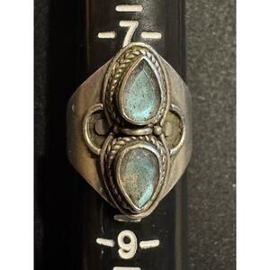 925 Sterling Silver Labradorite Ring Size 8